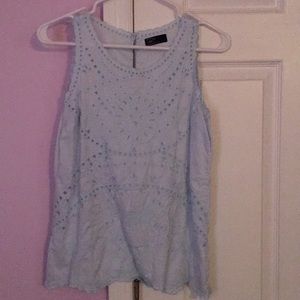 Light blue sleeveless top